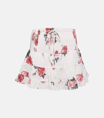 LoveShackFancy Aldana floral cotton miniskirt