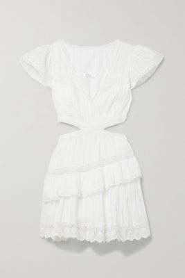 LoveShackFancy - Audrina Cutout Crochet And Broderie Anglaise-trimmed Cotton-voile Mini Dress - White