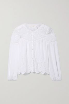 LoveShackFancy - Badyn Crochet-trimmed Broderie Anglaise Modal Blouse - White