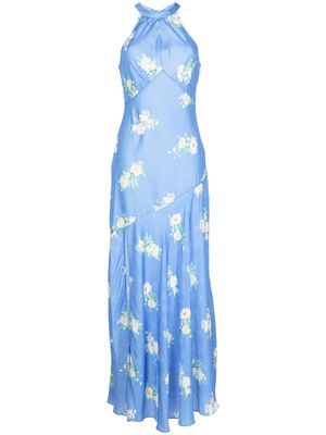 LoveShackFancy Brinda floral-print maxi dress - Blue