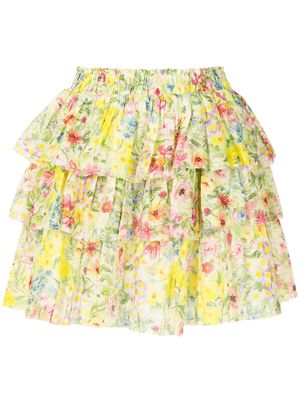 LoveShackFancy Brynlee ruffle-tiered skirt - Multicolour