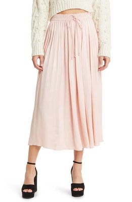 LoveShackFancy Chica Pleated Maxi Skirt in Cloud Pink