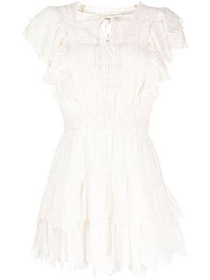 LoveShackFancy Darryl ruffled mini dress - White