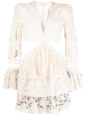 LoveShackFancy Karine lace mini dress - White