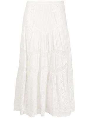 LoveShackFancy lace-trimmed midi dress - White