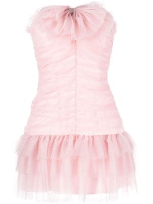 LoveShackFancy Lolisa bow tulle minidress - Pink