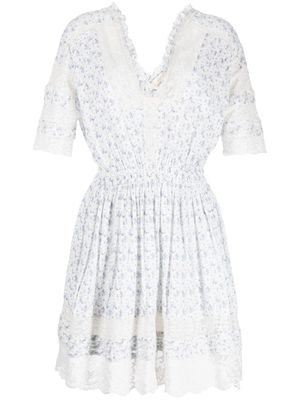 LoveShackFancy Newton floral-print minidress - White