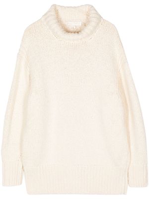 LoveShackFancy roll-neck knit jumper - Neutrals