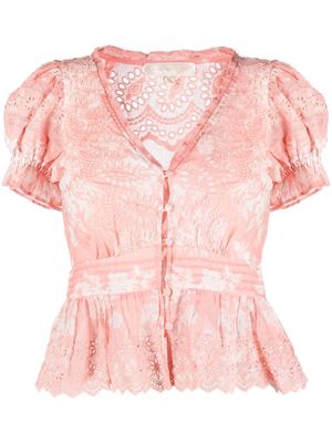 LoveShackFancy Rosa broderie-anglaise blouse - Pink
