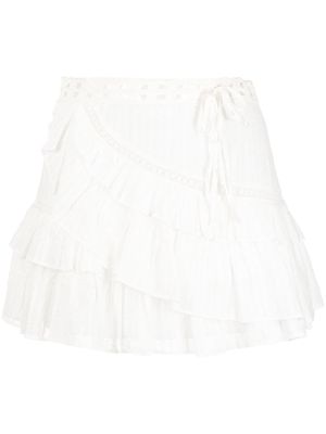 LoveShackFancy ruffle-trimmed mini skirt - White