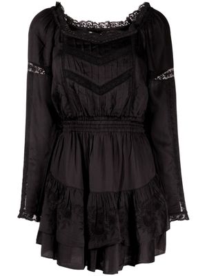 LoveShackFancy Sanaya lace-detail mini dress - Black