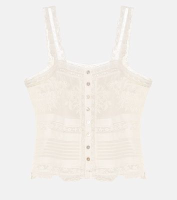 LoveShackFancy Sully cotton-lace top
