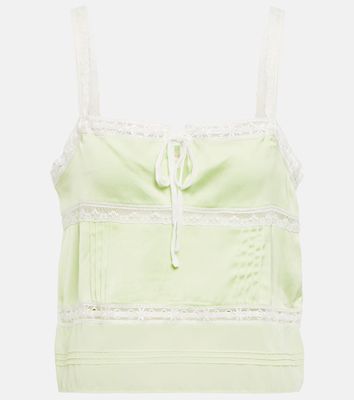 LoveShackFancy Sunny charmeuse lace-trimmed camisole