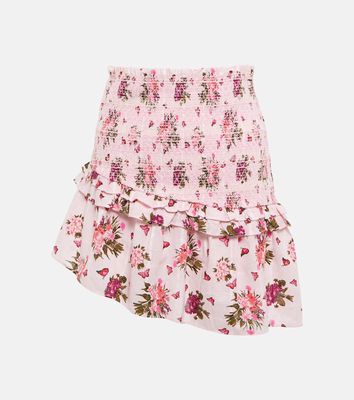 LoveShackFancy Varana floral cotton miniskirt