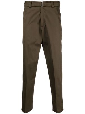 Low Brand belted tailored trousers - Green