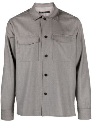 Low Brand classic-collar virgin wool shirt - Grey