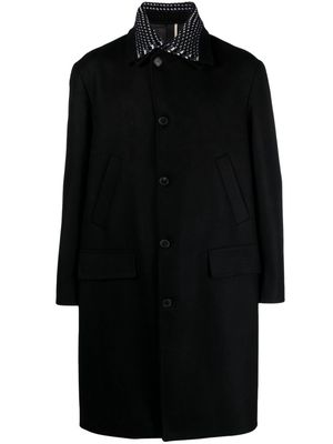 Low Brand detachable-collar single-breasted coat - Black