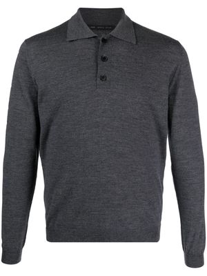 Low Brand fine-knit merino wool polo shirt - Grey