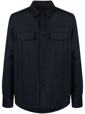 Low Brand flannel virgin-wool shirt - Blue