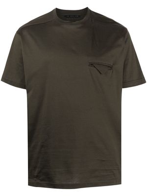 Low Brand flap-pocket panelled T-shirt - Green