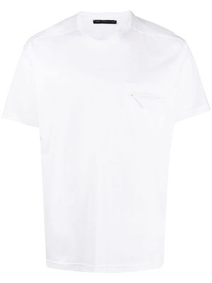 Low Brand flap-pocket panelled T-shirt - White