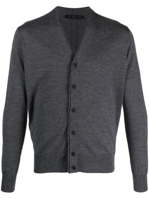 Low Brand layered V-neck wool cardigan - Grey