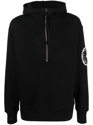 Low Brand logo-patch zip-front hoodie - Black