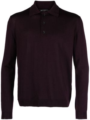 Low Brand long-sleeved merino polo shirt - Purple