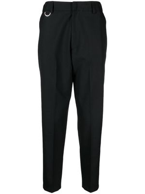 Low Brand pressed-crease tapered trousers - Black