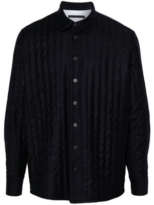 Low Brand quilted virgin-wool shirt - Blue