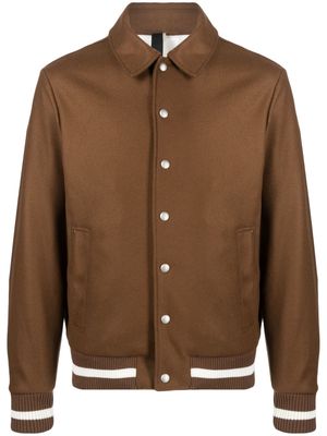 Low Brand ribbed-trim bomber jacket - Brown