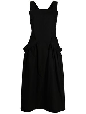 Low Classic Apron cotton midi dress - Black