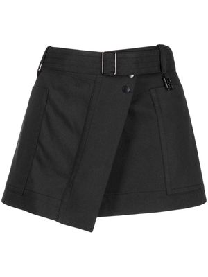 Low Classic asymmetric belted miniskirt - Black