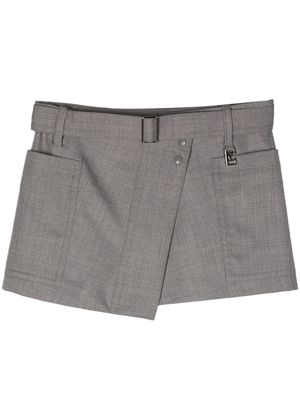 Low Classic asymmetric belted shorts - Grey