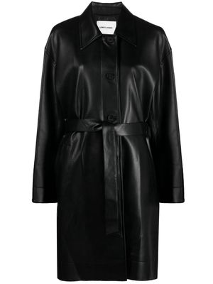 Low Classic belted faux-leather trenchcoat - Black