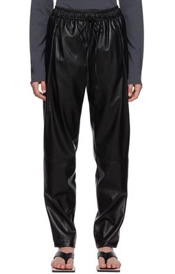 LOW CLASSIC Black Jogger Faux-Leather Pants