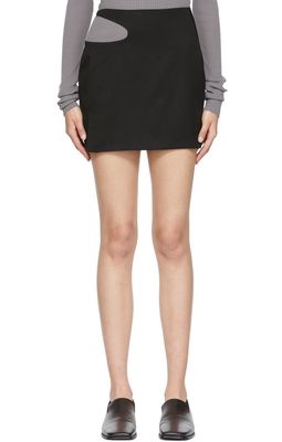LOW CLASSIC Black Wool Miniskirt