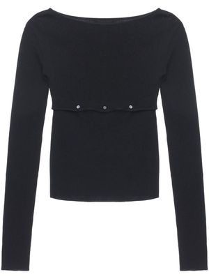 Low Classic boat-neck knit top - Black
