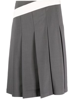 Low Classic contrast-trim pleated midi skirt - Grey