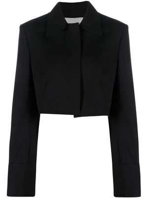 Low Classic cropped concealed-front jacket - Blue