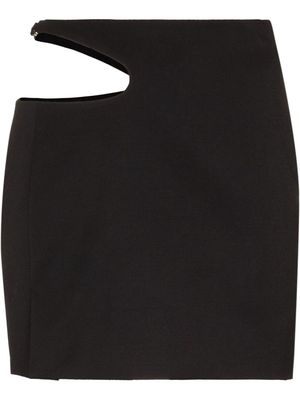 Low Classic Curve Hole cut-out detail mini skirt - Black