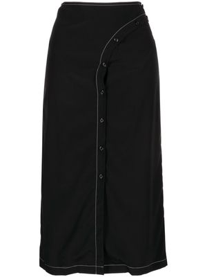 Low Classic curved-line button midi skirt - Black