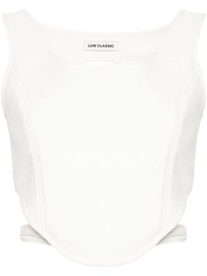 Low Classic cut-out-detail cropped top - White