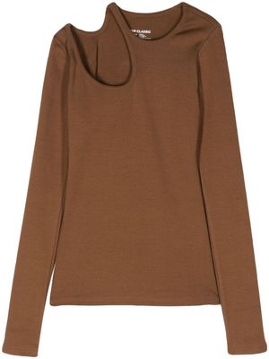 Low Classic cut-out detail top - Brown