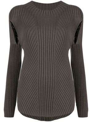 Low Classic cut-out detailing ribbed-knit jumper - Green