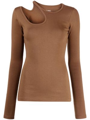 Low Classic cut-out long-sleeve cotton T-shirt - Brown