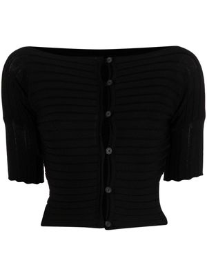 Low Classic cut-out ribbed top - Black