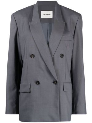Low Classic double-breasted wool blazer - Grey