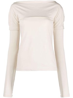 Low Classic draped pima cotton-blend top - Neutrals