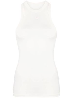 Low Classic embroidered-logo sleeveless top - White